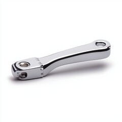 Obraz premium Close-up of a shiny, chrome bicycle crank arm showcasing durable craftsmanship.