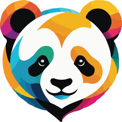 Panda vector design, Panda logo and icon Design, Colorful Panda vector design