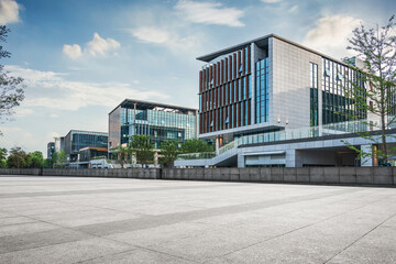 Modern Urban Business Complex with Sleek Architecture and Scenic Surroundings