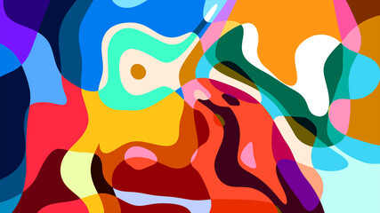 Colorful abstract psychedelic fluid background for summer music festival	