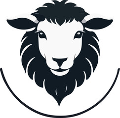 Silhouette Sheep Illustration vector design, Sheep logo and icon Design, Sheep Head vector design