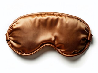 Luxurious Brown Silk Sleep Mask Blocking Light, Isolated PNG for Sleep & Wellness Product Photography