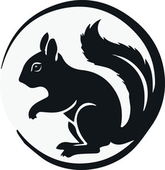 Silhouette Squirrel vector design, Squirrel logo and icon Design, Squirrel Illustration vector design
