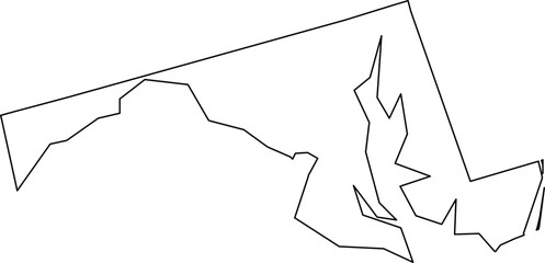 Maryland State Map - Outline Vector SVG Illustration
