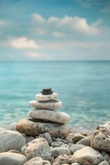 tranquil sky blue dock setting enhances mindfulness and serenity. generative ai