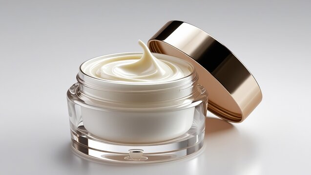 Premium 3D Illustration of Skincare Product in Elegant Glass Jar