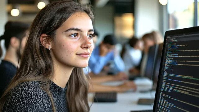 A tech bootcamp guiding students in coding and software development