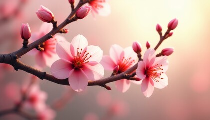 Spring poem creation, calligraphy brush in a still scene