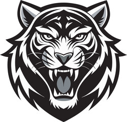 Fierce Tiger Silhouette Art  Modern Logo Inspiration Art & Illustration