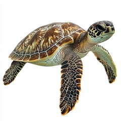 Sea turtle isolated on white