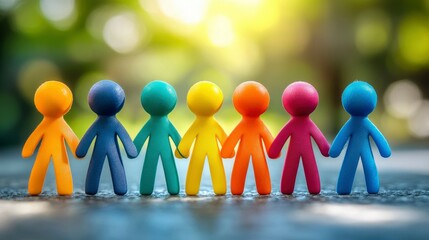 Colorful Unity Diverse People Holding Hands in Harmony