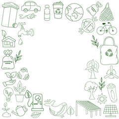 earth day ecology element hand drawn template design