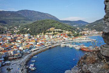 Fototapeta premium Summer view of Town of Parga, Epirus, Greece