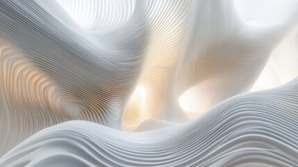 Abstract white waves, interior design, light, architecture, background, website