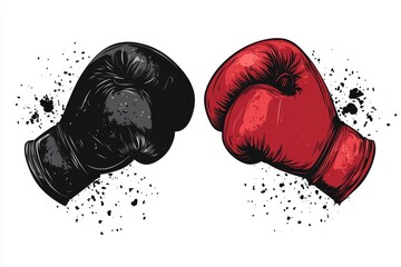Boxing gloves clash; grunge background; fight; sport design