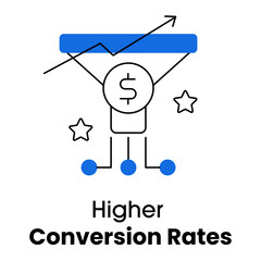 Higher conversion optimization Icon Vector. Editable Stroke.