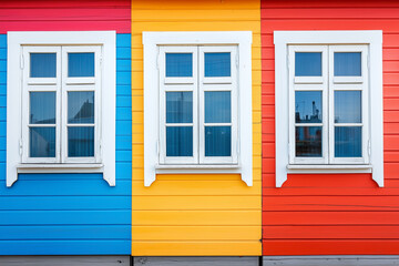 Fototapeta premium colorful wooden windows