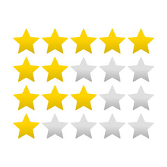 Five stars quality rating icon. Vector illustration.