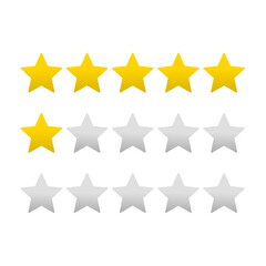 Five stars quality rating icon. Vector illustration.