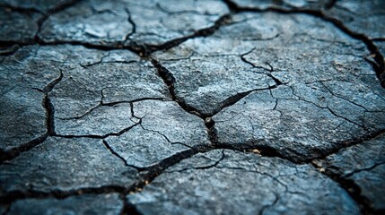 Fototapeta premium Dry Cracked Soil Texture Background for Environmental Themes