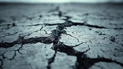 Obraz premium Dried Cracked Earth Texture - Environmental Crisis and Climate Change