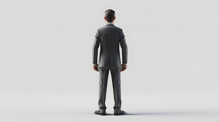 Obraz premium Modern 3D Render of a Male Character in a Business Suit with Simplified Shapes.