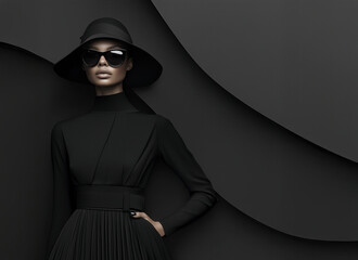 fashion model wearing sunglasses