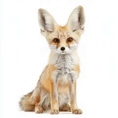 Fennec fox isolated on white