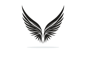 silhouette of wings in black and white