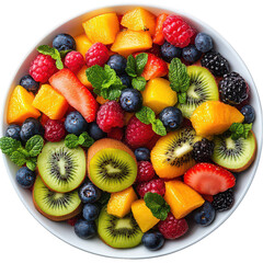 Obraz premium Fruit Salad isolated on transparent background