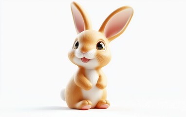 Obraz premium Adorable bunny statue for Easter decor isolated on white