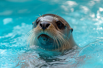 Fototapeta premium sea lion in the water