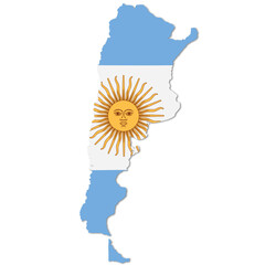 argentina map with flag