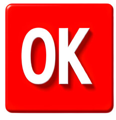 빨간네모에 적힌 오케이사인(Okay sign on the red square)