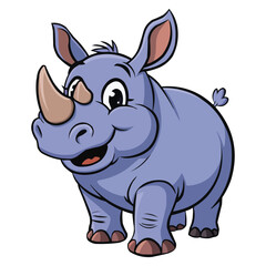 Naklejka premium rhino cartoon isolated on white