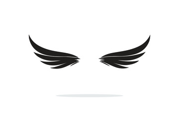 silhouette of wings in black and white