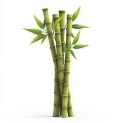Fototapeta premium Bamboo stalk isolated on white