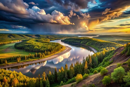 Majestic Siberian Riverscape: Kalar & Vitim Rivers, Zabaykalsky Krai, Russia