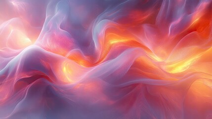 Obraz premium Abstract waves of vibrant colors flowing seamlessly, creating a dynamic and ethereal atmosphere