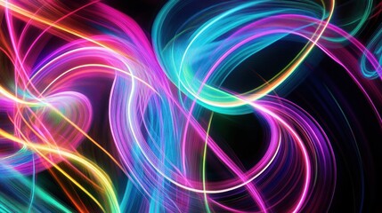 Abstract Neon Swirls