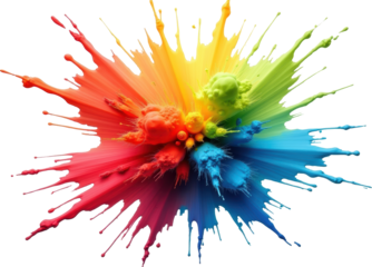 Vibrant Rainbow Color Explosion, Abstract Paint Splash