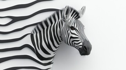 Fototapeta premium Artistic representation of a zebra emerging from a stylized black and white background