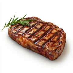 Grilled steak isolated on white
