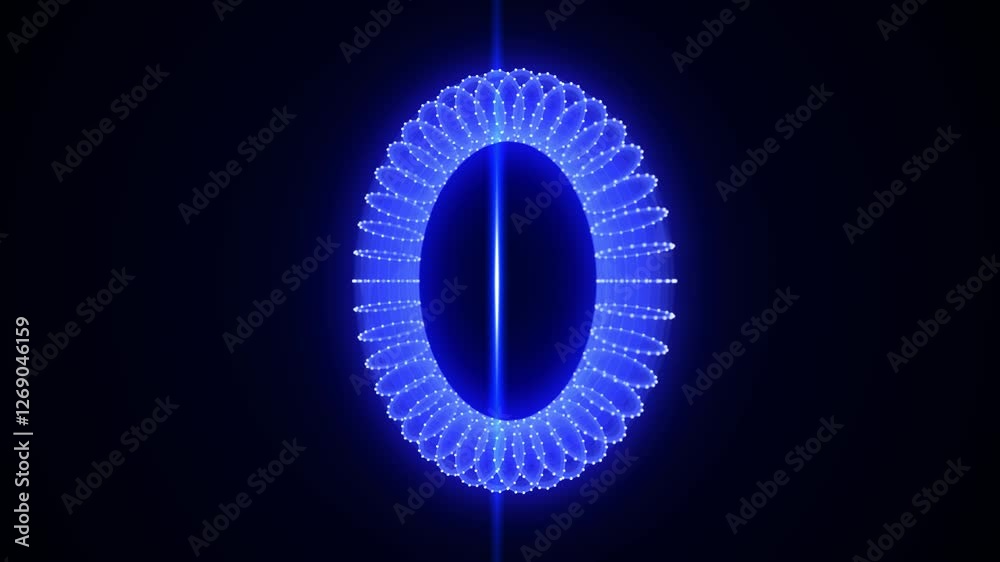 Fototapete cyber network connection structure in the form of a torus. technology connect big data. science back