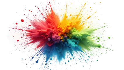 Vibrant Rainbow Color Explosion - Abstract Paint Blast