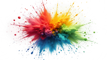 Vibrant Rainbow Color Explosion - Abstract Paint Blast