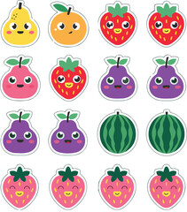 Fototapeta premium Drawing of a variety of fruits including strawberries and raspberries