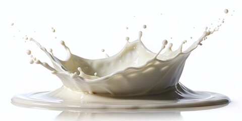 Milk Splash Isolated on White Background: High-Resolution Stock Photo