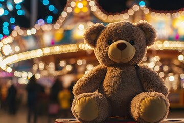 Teddy Bear at a Festive Carnival