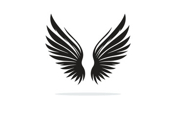 silhouette of wings in black and white